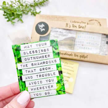 Ireland Gift: Handcrafted Tea Gift Set with Irish Blessings and Sayings