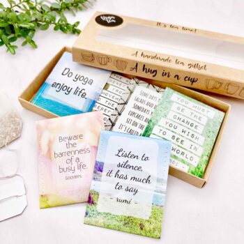 Yoga Gifts: Handcrafted Tea Gift Set for Yoga Lovers - Inspiring Quotes for Mind and Body