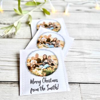 Personalised Tea Christmas Favours: Handcrafted Photo Tea Gift - Bespoke Designed Favour