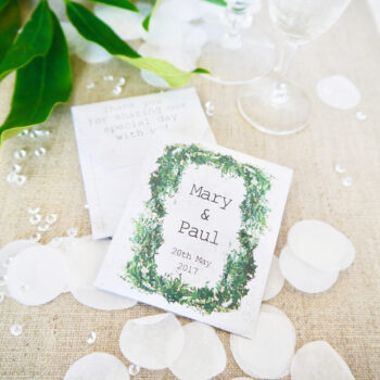 Personalised Tea Wedding Favours – Romantic Foliage Design